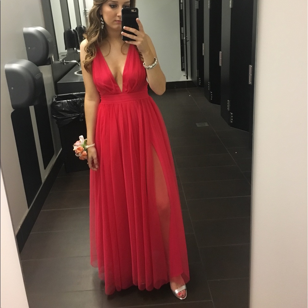 Red/Pink Floor Length Dress for Prom/Formal